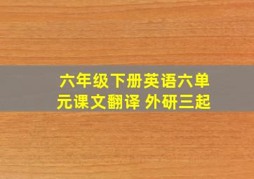 六年级下册英语六单元课文翻译 外研三起